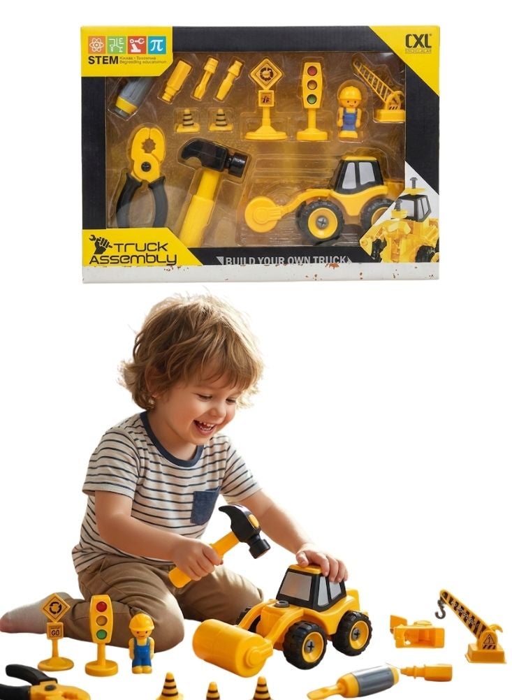Premium Kids Construction Truck Playset with Tools & Traffic Accessories – Pretend Engineering Vehicle Toy for Toddlers, STEM Learning, Indoor Play & Motor Skill Development - Image 1